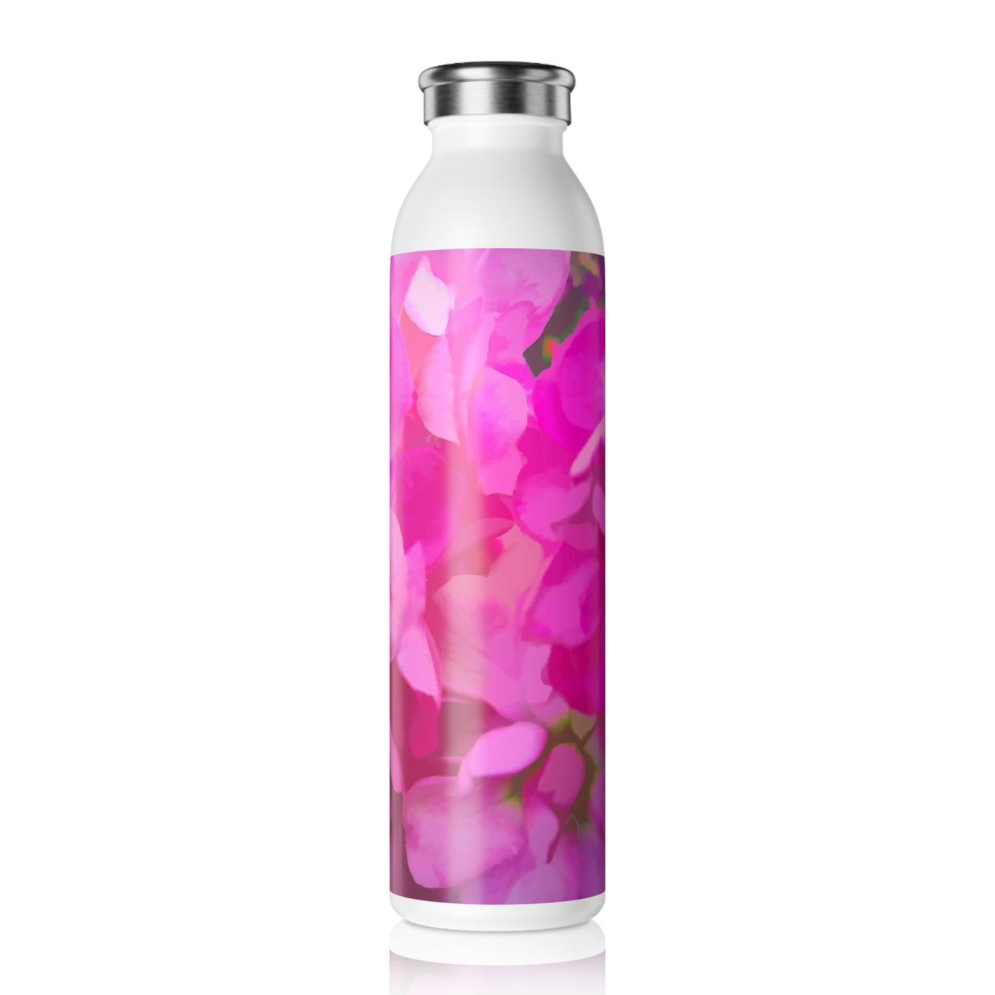 Pink Floral Slim Water Bottle — Slim Insulated Stainless Steel Bottle