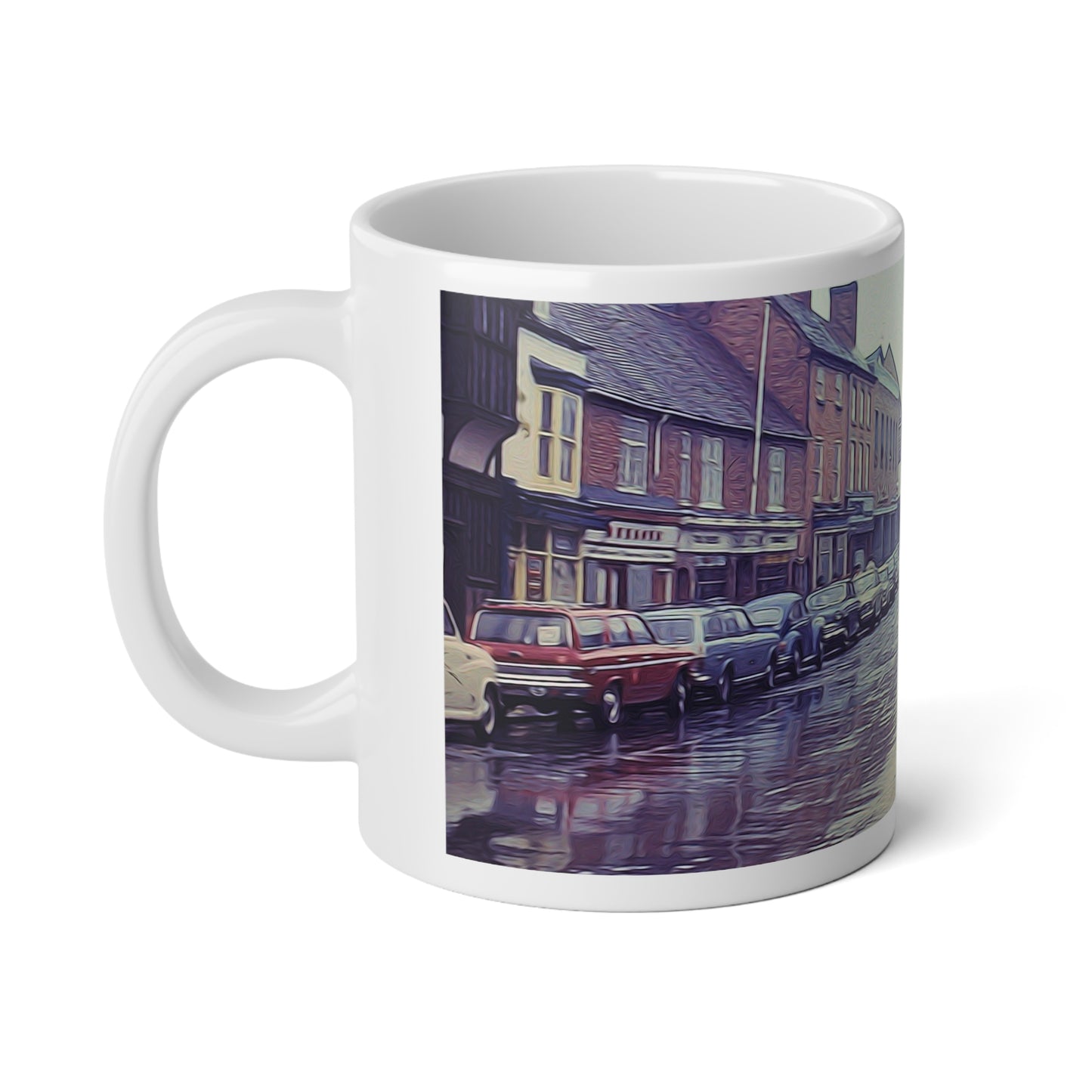 Rainy Day In England 1971 Jumbo Mug for Cozy Sips, Perfect Artisan Gift, Home Decor, Coffee Lovers, Rainy Day Vibes