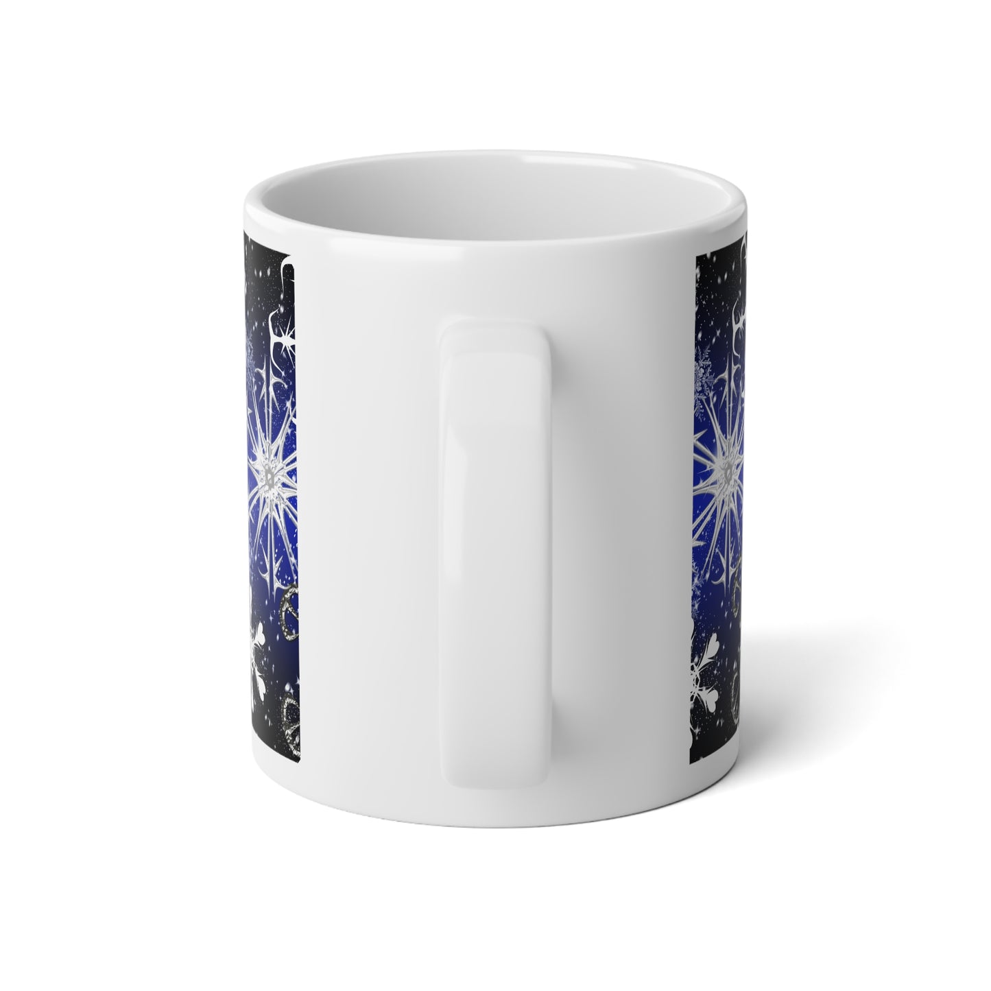 20oz Jumbo Mug — Blue Night Snowflake Winter Coffee Cup