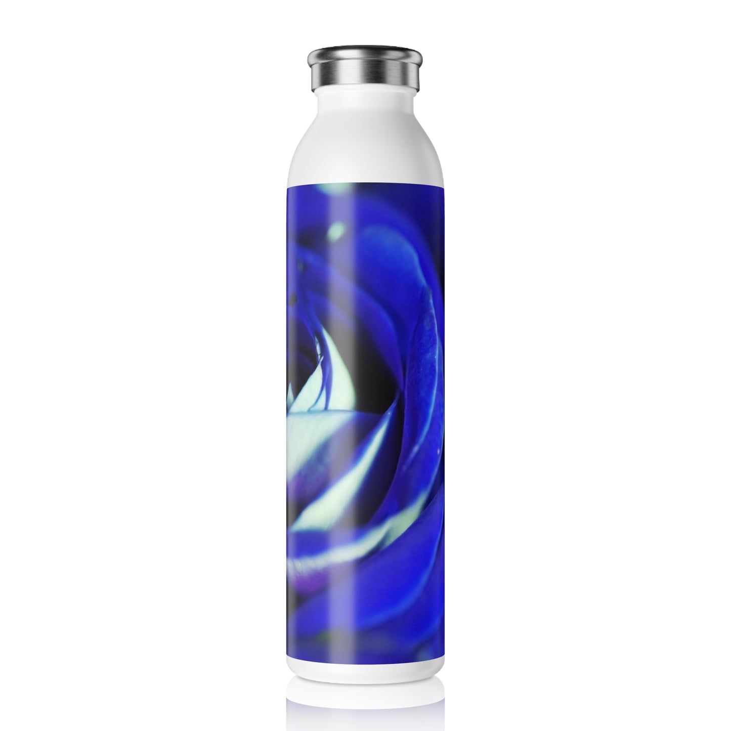 Elegant Blue Rose Slim Water Bottle - Eco-Friendly Reusable Flask, Stylish Hydration Gift, By Your Side Daily, Perfect for Travel, [...]