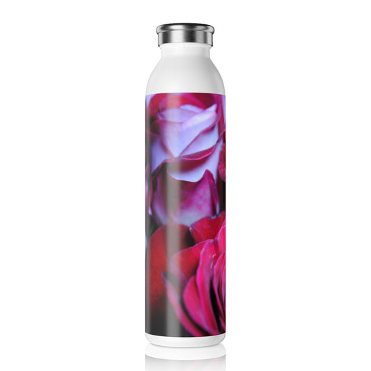 Latin Dancer Rose Group Slim Water Bottle with Floral Design, Eco-Friendly Reusable Bottle, Perfect for Gym, Travel, and Self-Care, Great Gift Idea