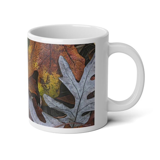 Mid October Leaves 3 Jumbo Mug, 20oz - Perfect for Coffee Lovers, Fall Decor, Thanksgiving Gift, Cozy Vibes, Rustic Home