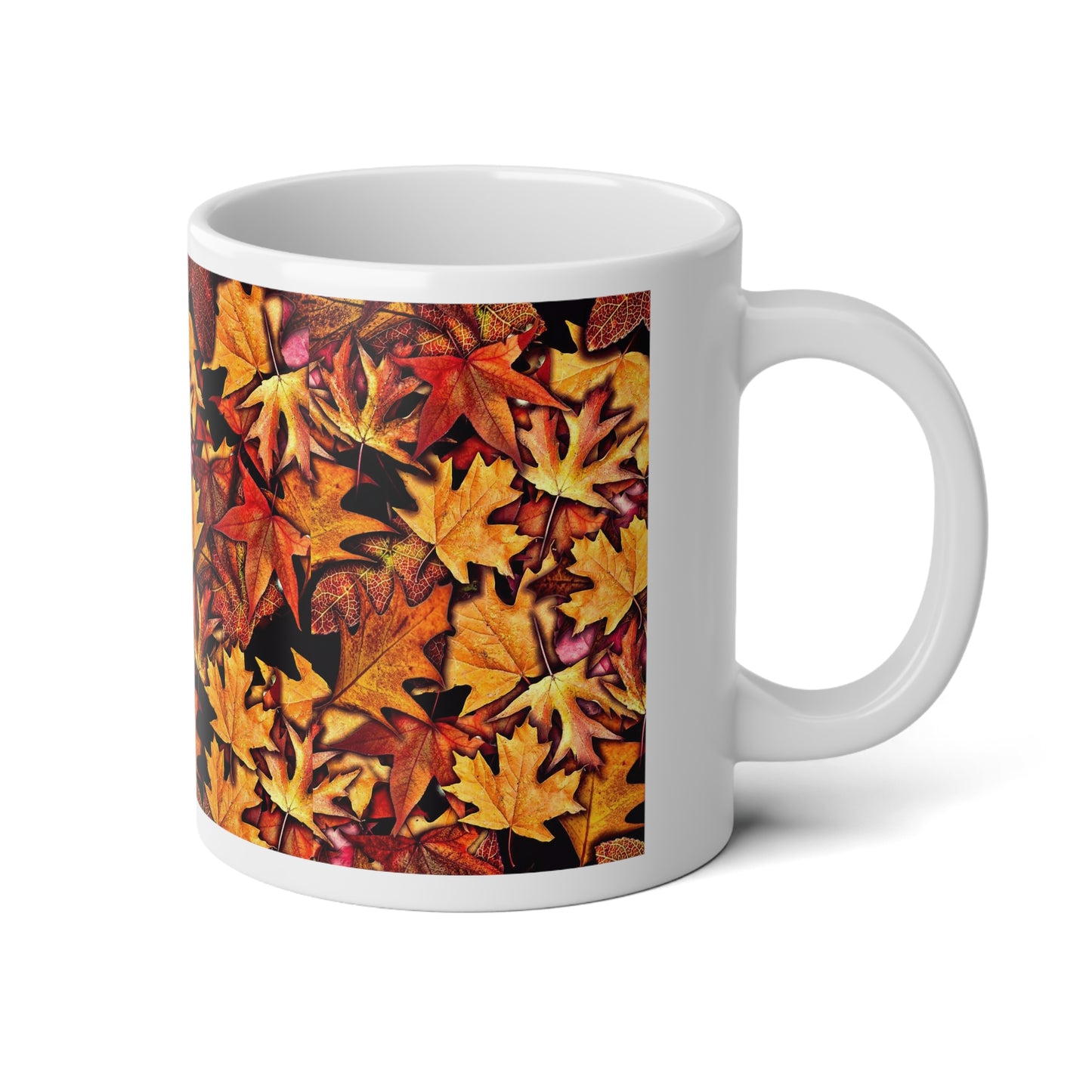 Autumn Leaves Jumbo Mug, Cozy Coffee Cup for Fall, 20oz Ceramic Mug, Perfect Gift for Tea Lovers, Seasonal Home Decor