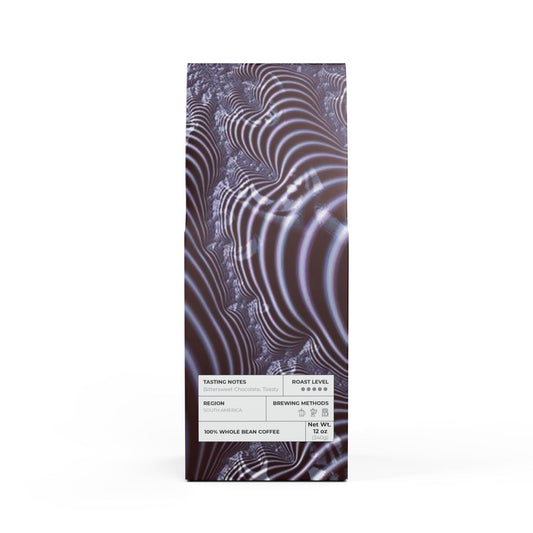 Black and White Spiral Fractal Party Favor Bitterroot Coffee Blend (Dark French Roast)