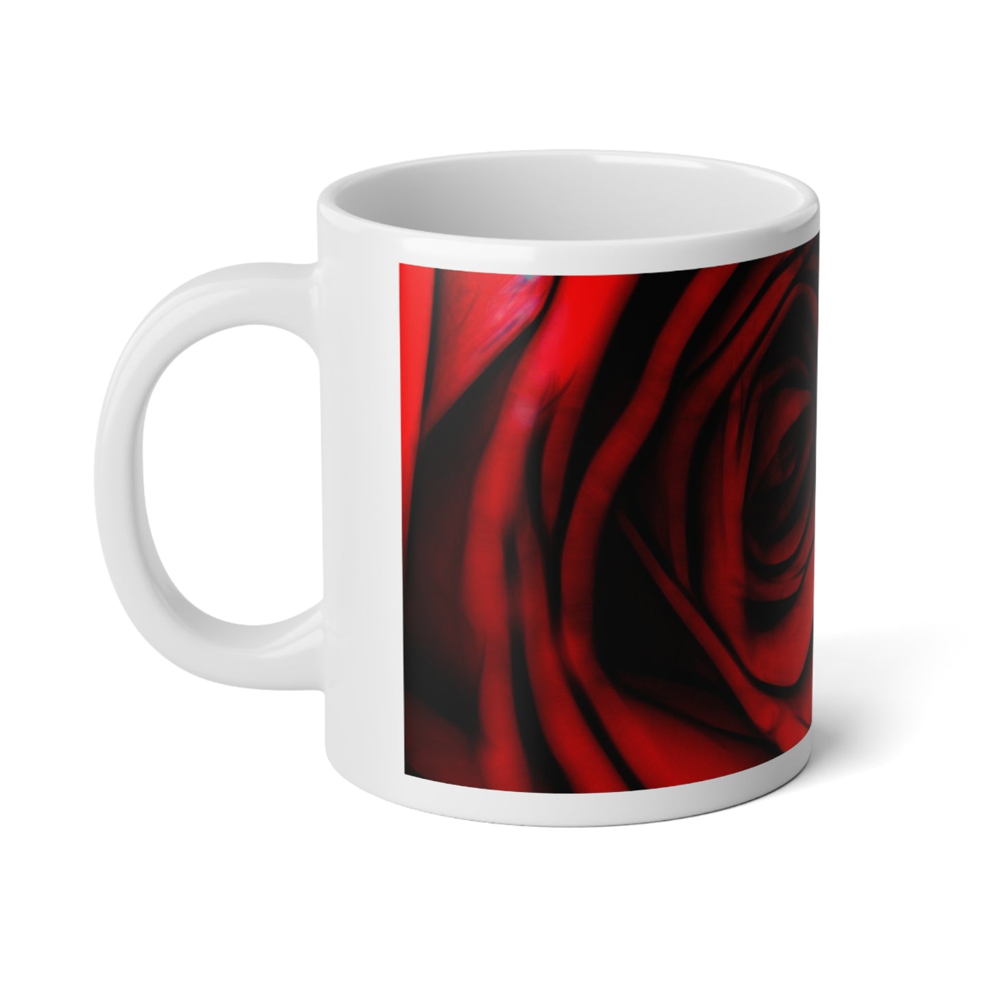 Reddest Rose Jumbo Mug, 20oz | Coffee Lover Gift, Floral Mug, Tea Time, Valentine's Day, Home Decor, Rose Print
