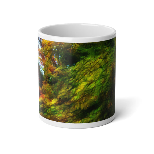 Fall Color AbstractJumbo Mug, 20oz - Perfect Gift for Tea Lovers, Coffee Enthusiasts, Outdoor Decor, Artistic Kitchenware, Vibrant Drinkware