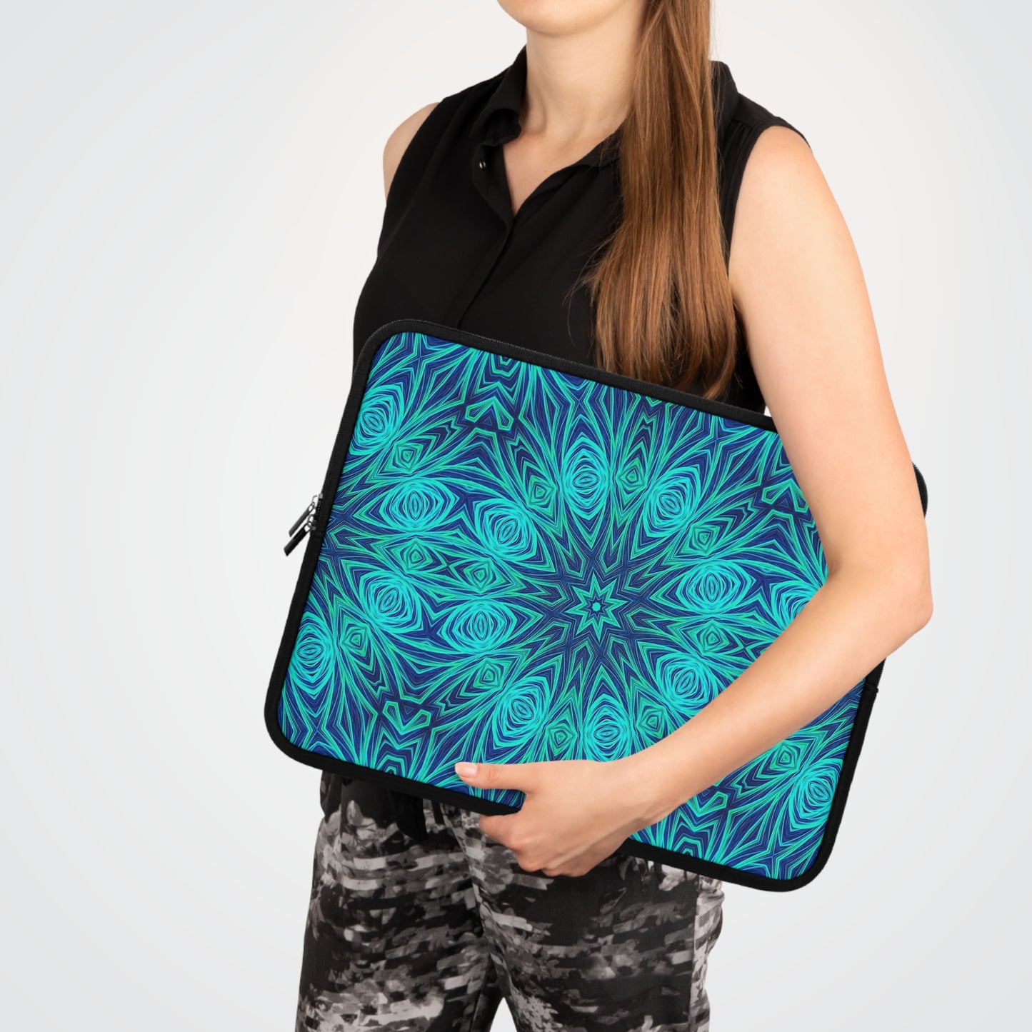 Blue Ice Kaleidoscope Laptop Sleeve
