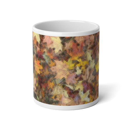Late October Leaves Light Jumbo Mug, Cozy Fall Coffee Cup, Perfect for Thanksgiving, Seasonal Home Decor, Unique Gift Idea