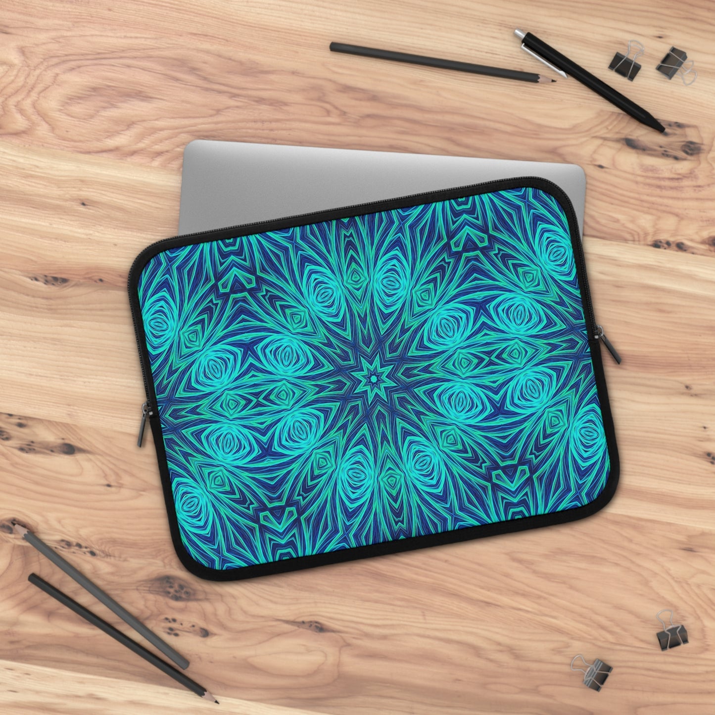 Blue Ice Kaleidoscope Laptop Sleeve