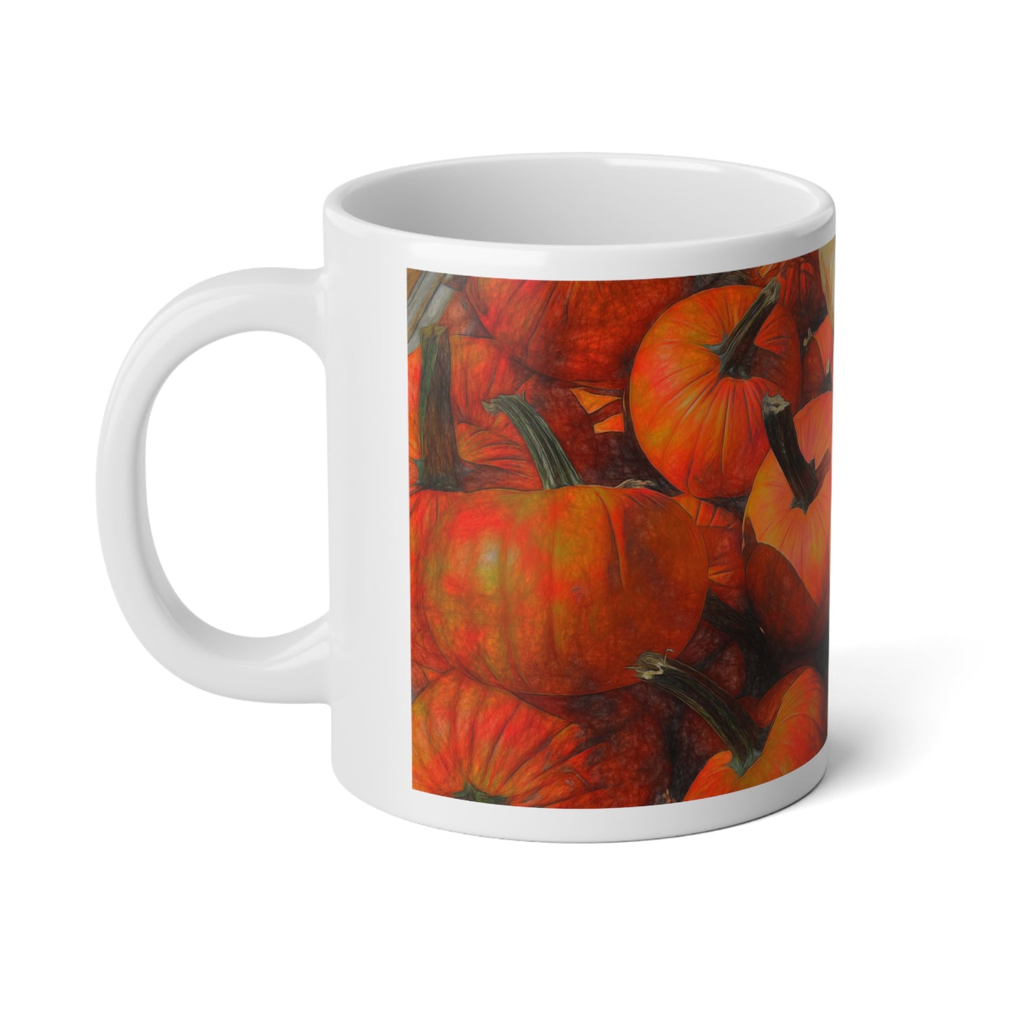 Pumpkin Harvest Jumbo Mug, 20oz Coffee Cup, Fall Decor, Thanksgiving Gift, Autumn Vibes, Pumpkin Lovers