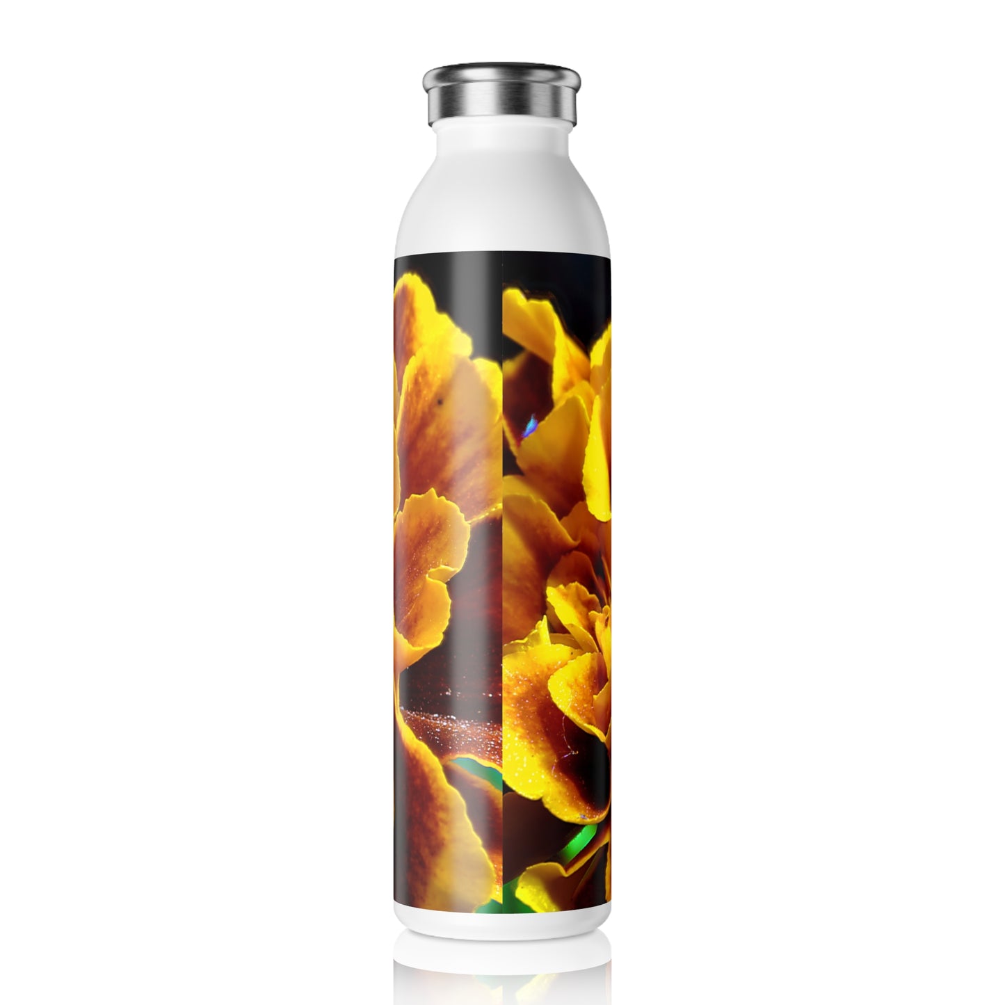 Marigold Center Slim Water Bottle, Vibrant Flower Print, Reusable Hydration Gift, Eco-Friendly Drinkware, Summer Picnic Essential, Nature Lover [...]