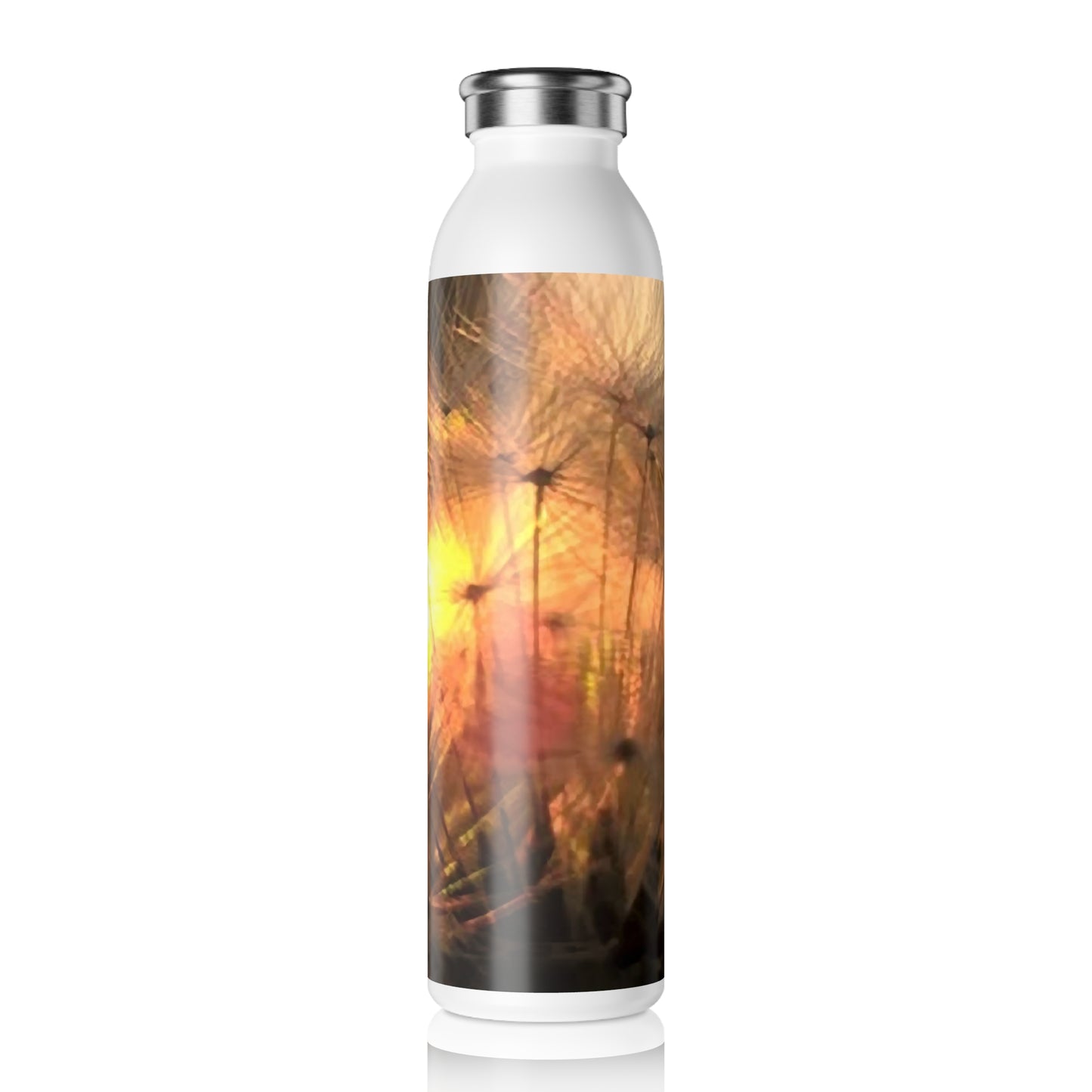 Dandelion Sunrise Slim Water Bottle | Stainless Steel Hydration, Eco-Friendly Drinkware, Unique Gifts, Travel Essentials, Summer Vibes