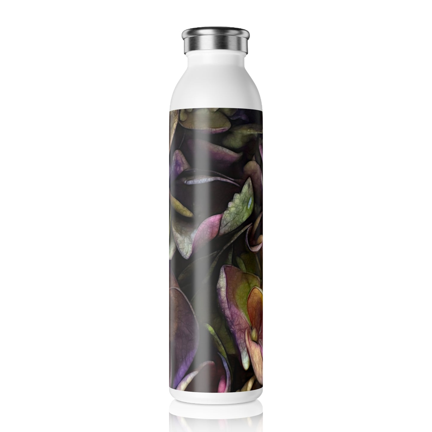 October Flowers 5 Slim Water Bottle - Stylish Hydration with Floral Design