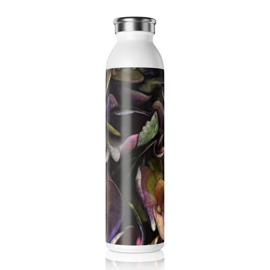 October Flowers 5 Slim Water Bottle - Stylish Hydration with Floral Design