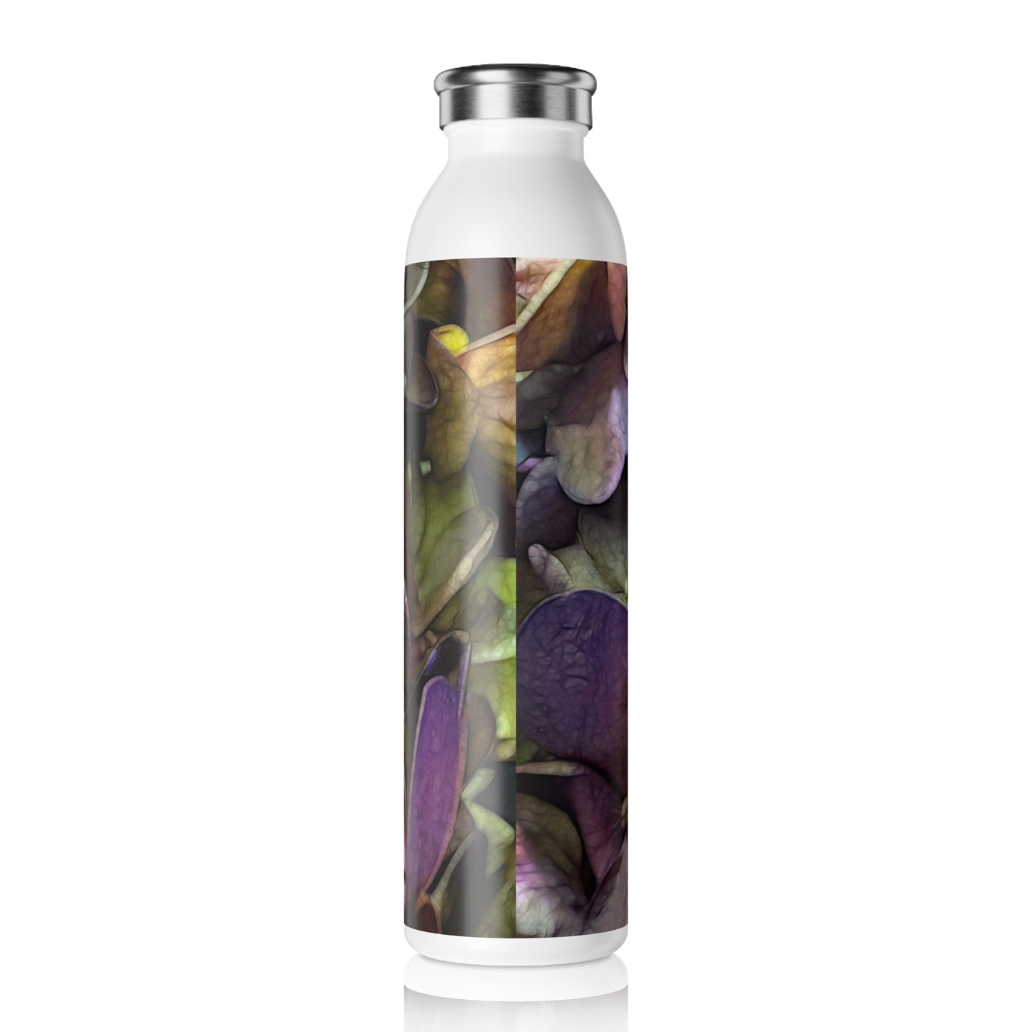 October Flowers 5 Slim Water Bottle - Stylish Hydration with Floral Design
