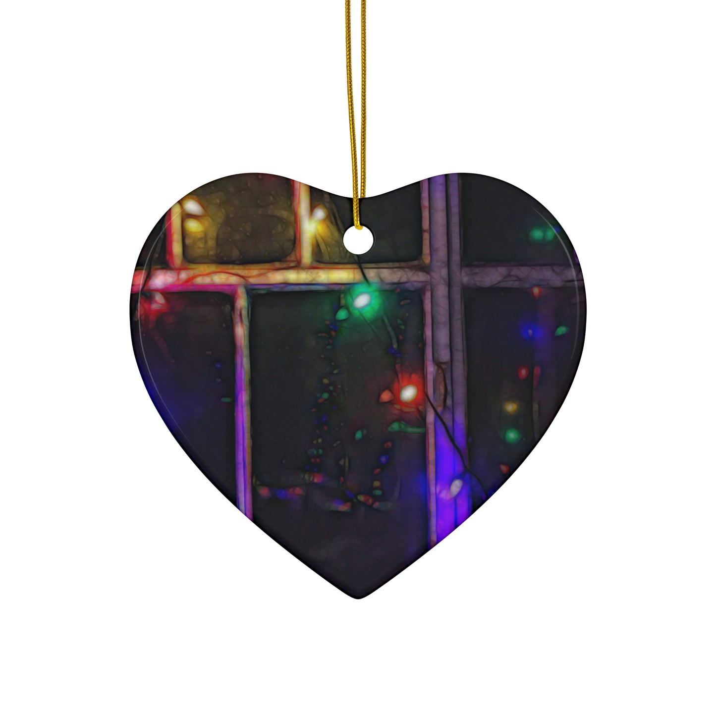 Star Ceramic Ornament with Christmas Lights Refract — 4 Shape Options