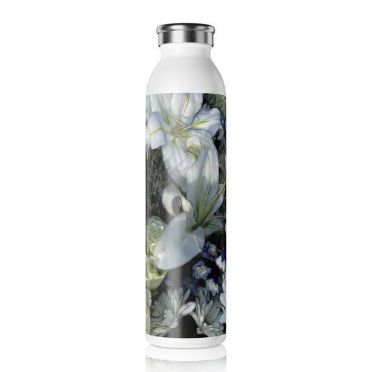 November Flowers 2 Slim Water Bottle | Elegant Hydration for Every Occasion, Eco-Friendly Travel Mug, Stylish Gift, Reusable Drink Container