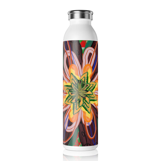 Fantasy Flower No 6 Slim Water Bottle | Floral Design, Eco-Friendly, Gift for Her, Fitness, Hydration Companion, Travel Mug