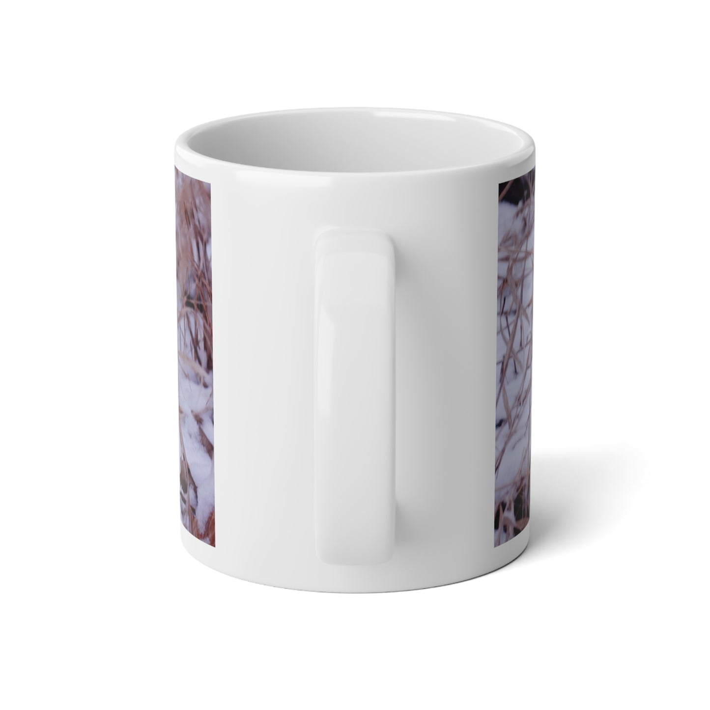 Snowy Wheat Photo Jumbo Mug – 20oz Winter Landscape Coffee Cup