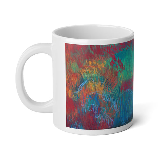 The Hedge Pastel Jumbo Mug, 20oz Coffee Cup, Colorful Tea Mug, Unique Gift for Art Lovers, Decorative Kitchenware, Artistic Drinkware