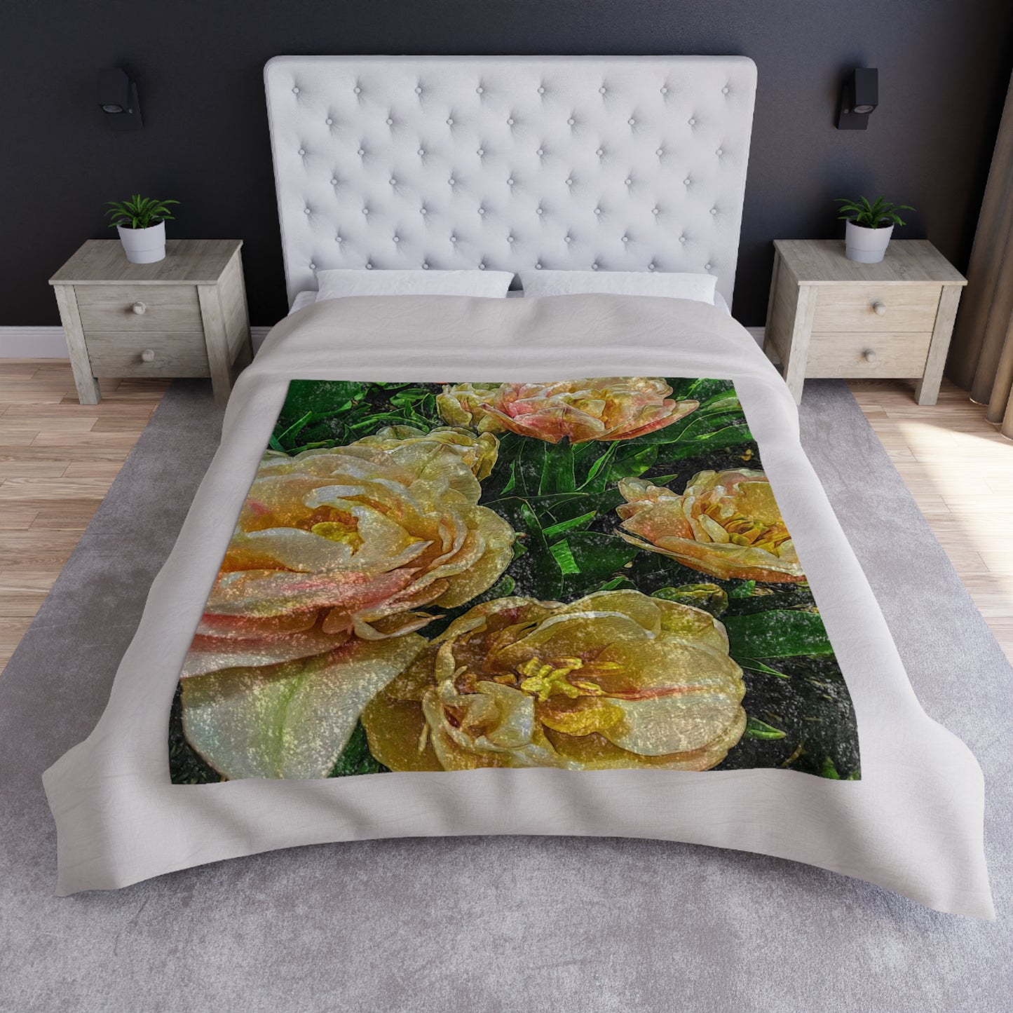 Early Summer Flowers Crushed Velvet Blanket