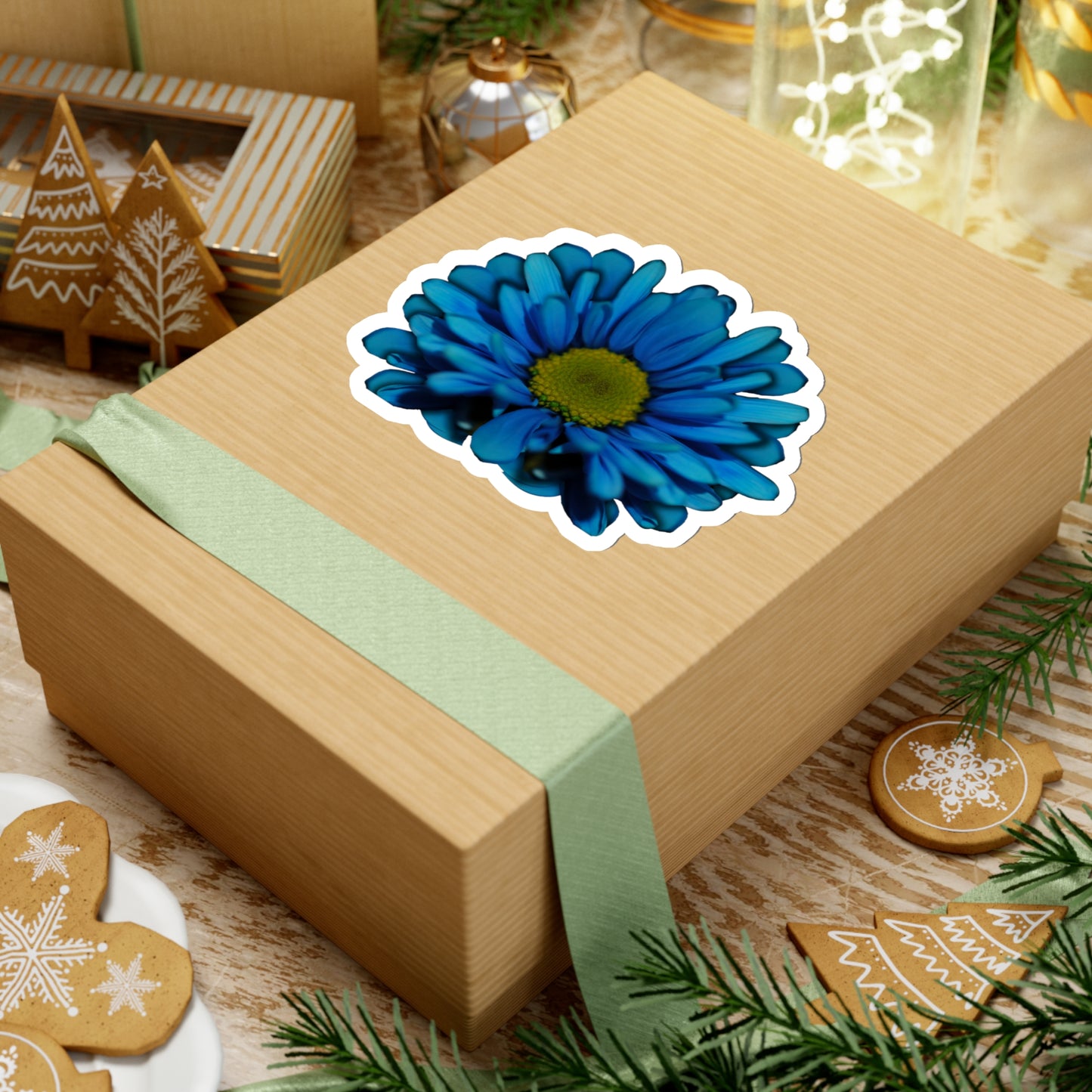 Blue Daisy Kiss-Cut Stickers
