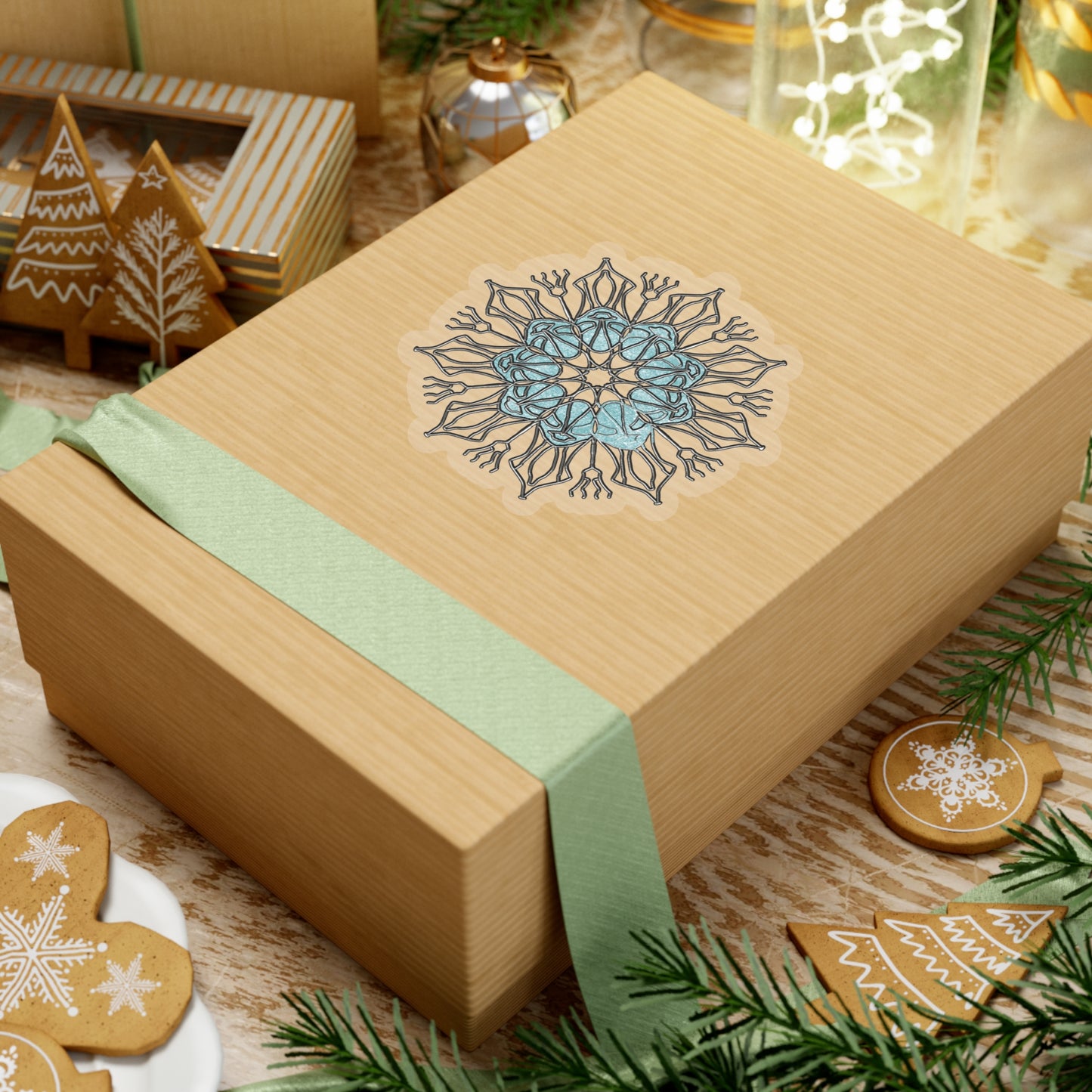 Snowflake Mandala Kiss-Cut Stickers