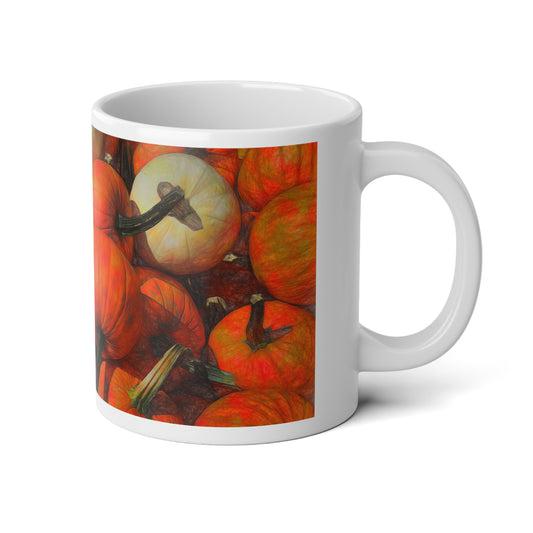 Pumpkin Harvest Jumbo Mug, 20oz Coffee Cup, Fall Decor, Thanksgiving Gift, Autumn Vibes, Pumpkin Lovers