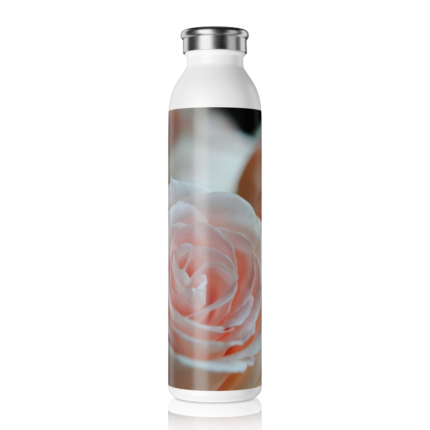 Slim Water Bottle — Blush Rose Floral Stainless Steel Bottle