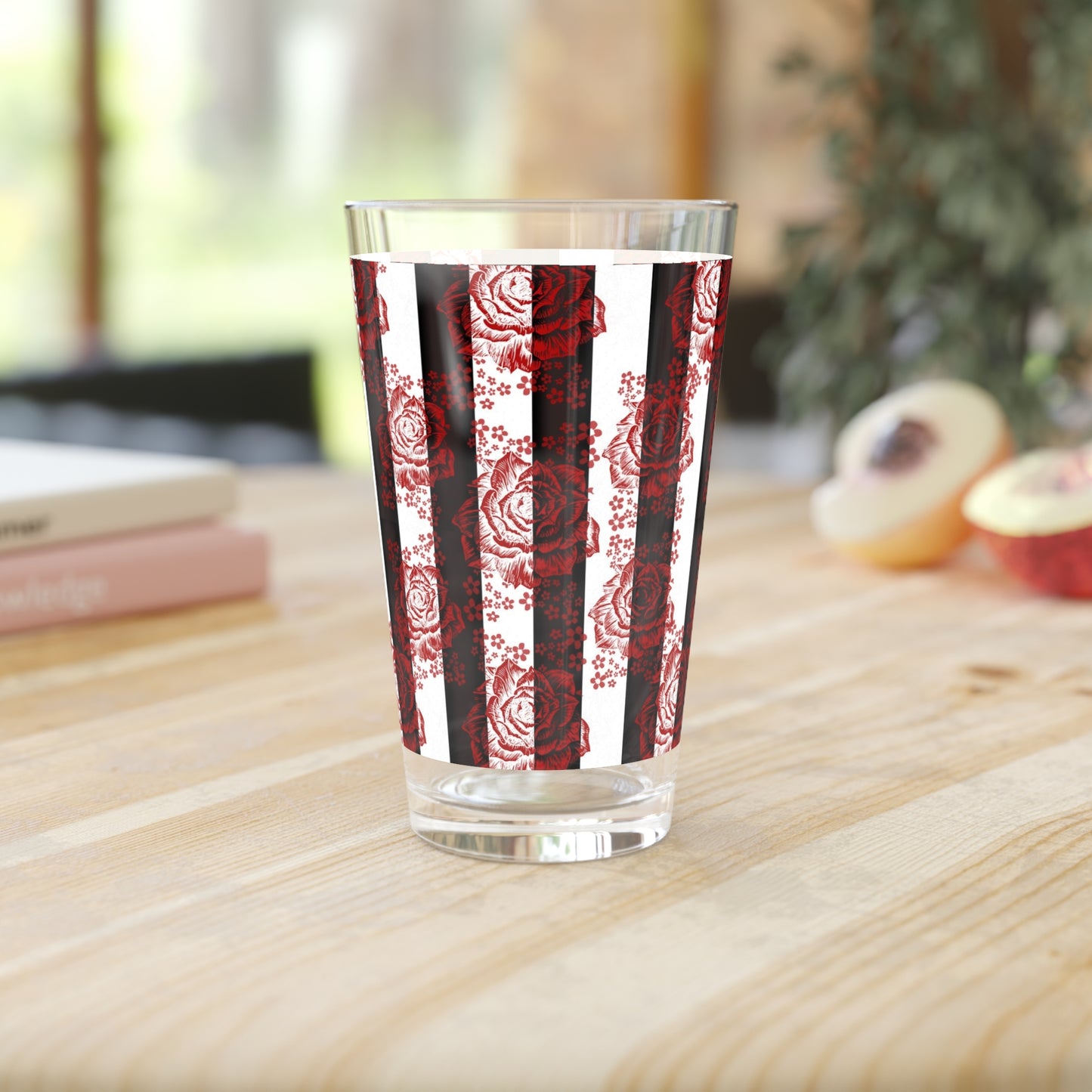 Roses and Stripes Pint Glass, 16oz
