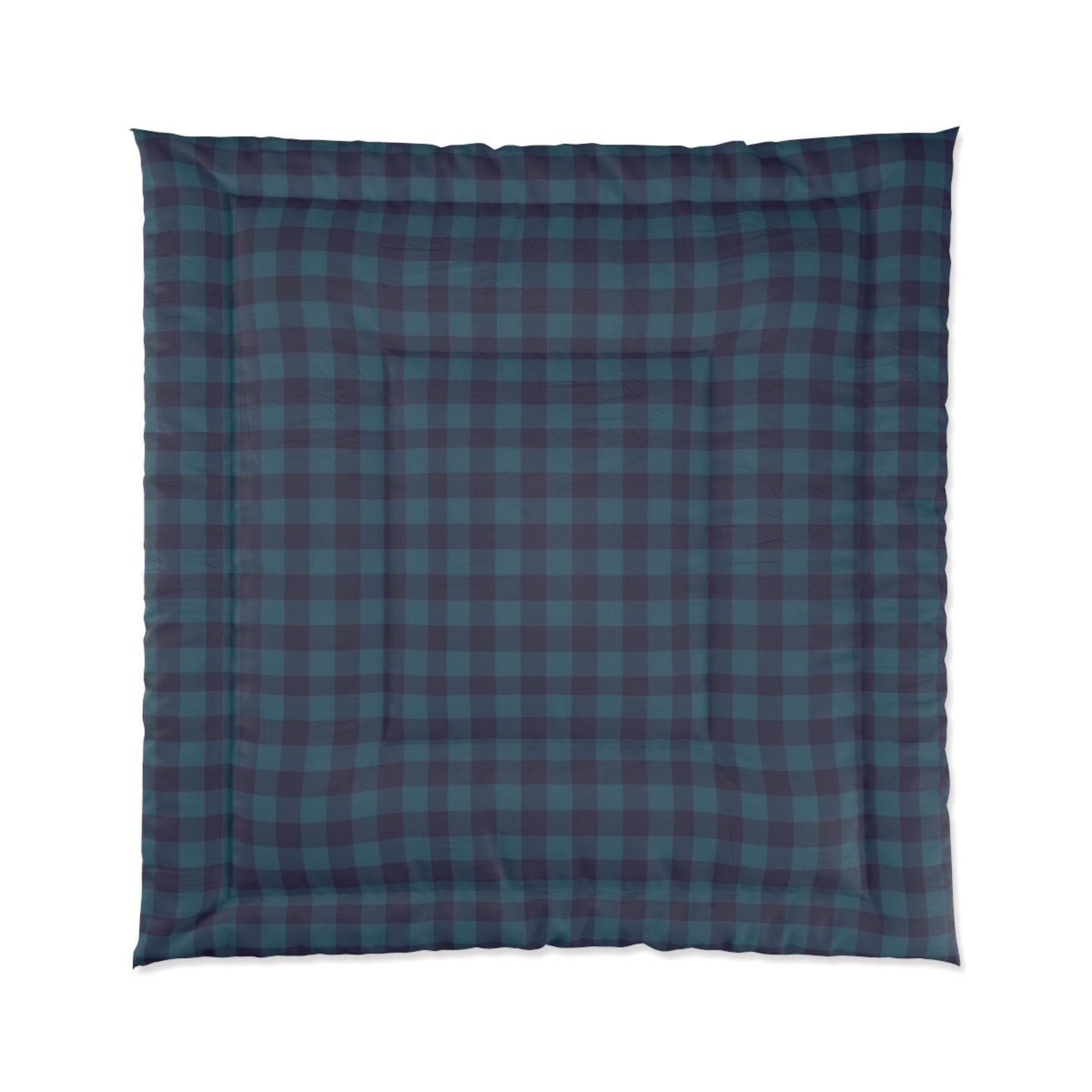 Navy Teal Buffalo Plaid Comforter – Cozy Rustic Bedding for Cabin & Bedroom