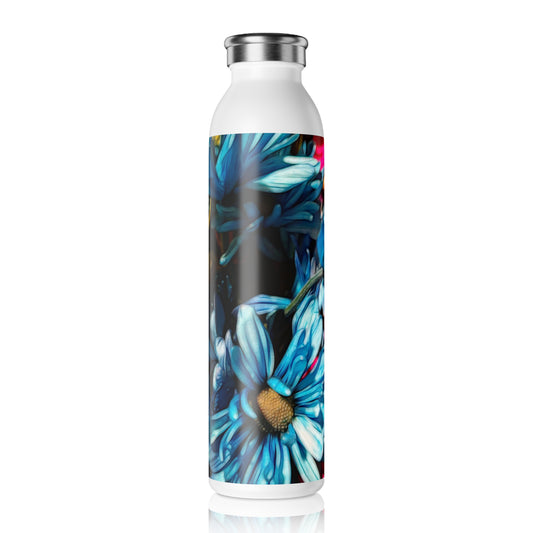 June Flowers 1  Slim Water Bottle - Eco-Friendly, Hydration Companion, Gym, Outdoor Adventures, Gift for Nature Lovers