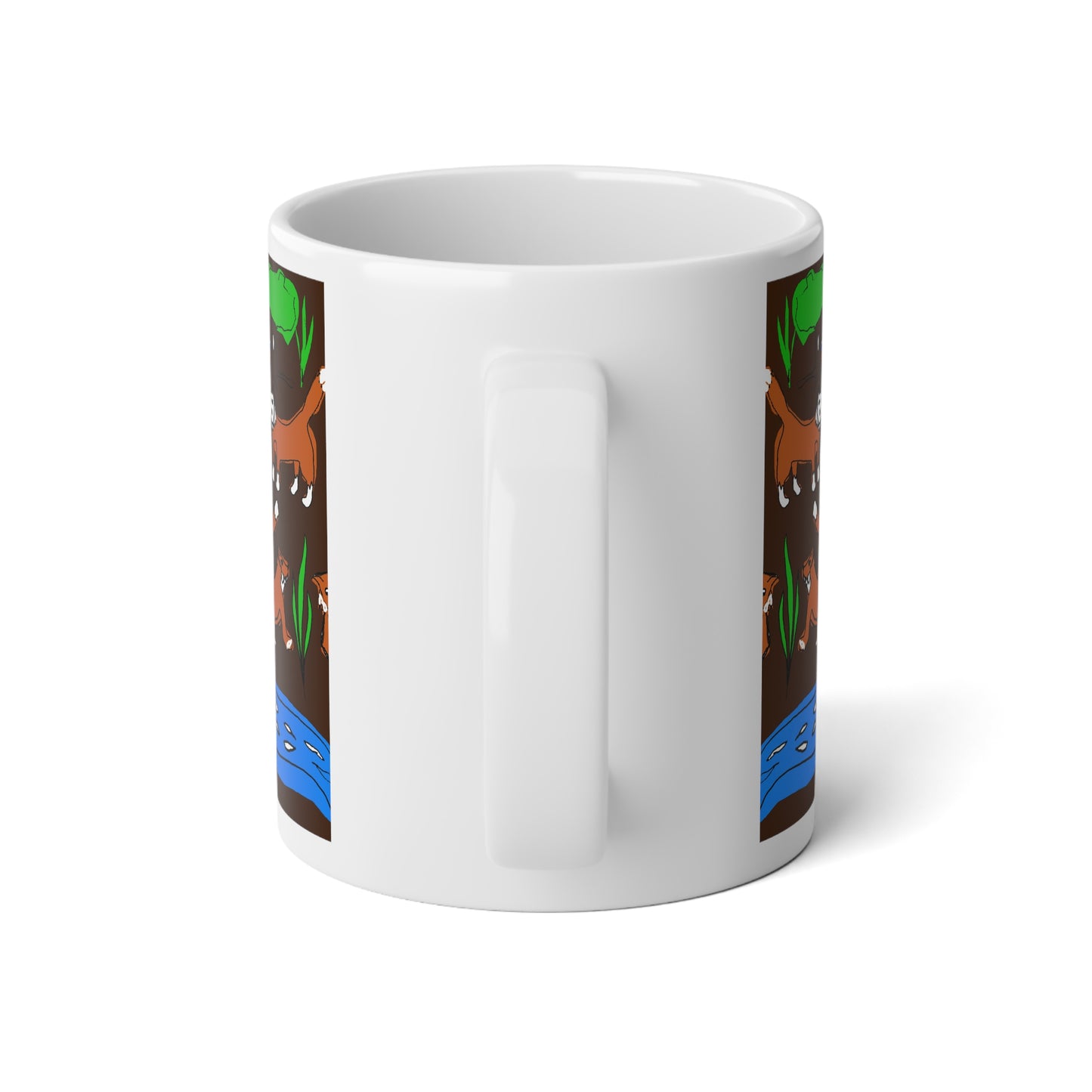 Foxes Pattern Jumbo Mug - Cozy Gift for Pet Lovers, Unique Coffee Cup, nature Lover's Special Occasion, Home & Kitchen Decor