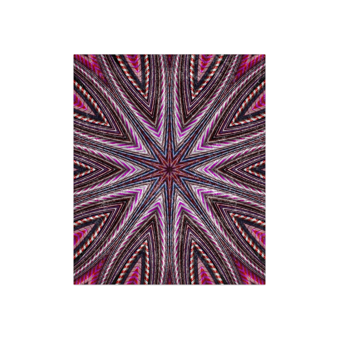 Candy Cane Kaleidoscope Crushed Velvet Blanket