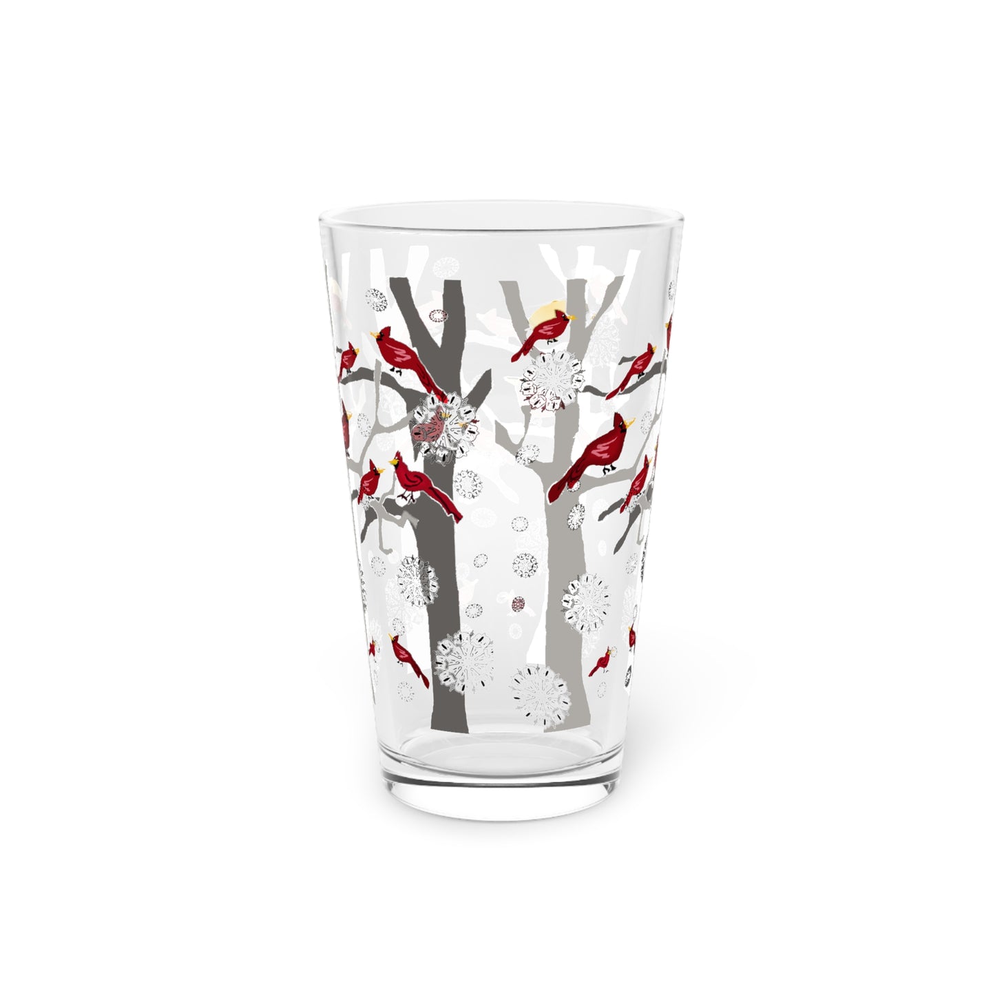 Cardinals In The Snow Pint Glass, 16oz