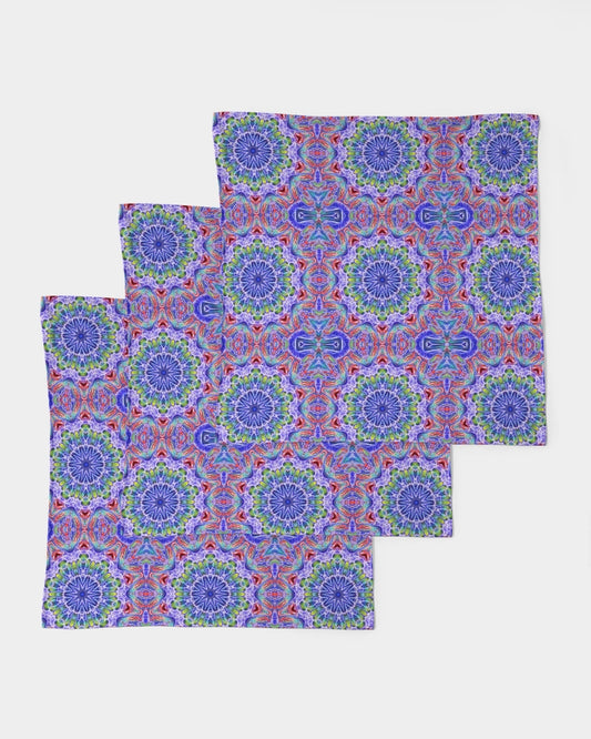 Blue Red Kaleidoscope Bandana Set