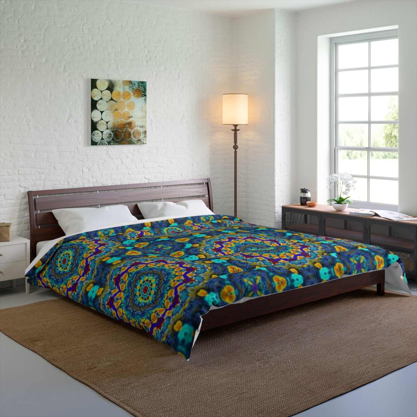 Bohemian Mandala Comforter — Colorful Kaleidoscope Bedding
