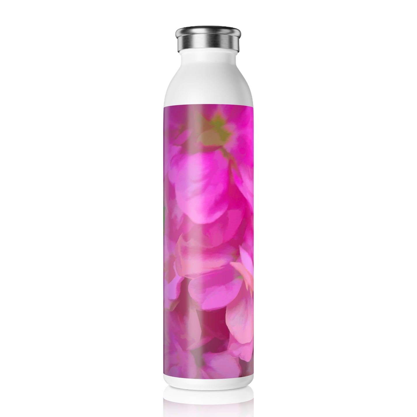 Pink Floral Slim Water Bottle — Slim Insulated Stainless Steel Bottle