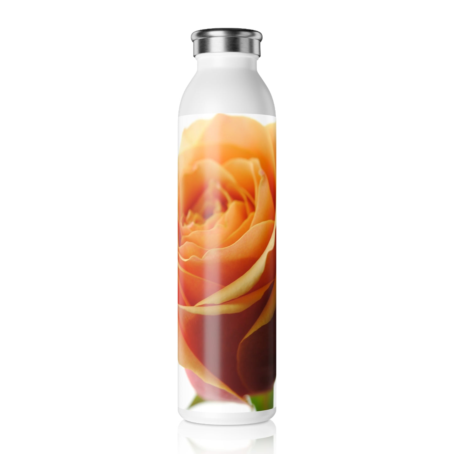 Pastel Pink and Orange Rose Slim Water Bottle - Stylish Hydration for Nature Lovers, Gift for Gardeners, Rose Decor, Eco-Friendly Water Bottle, [...]