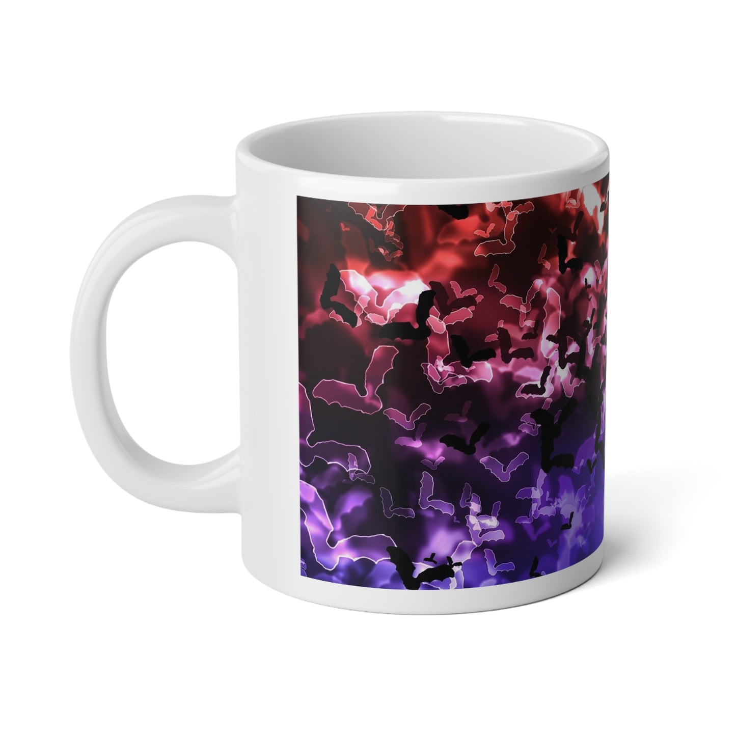 Mystical Bokeh Light Bat Print Jumbo Mug | 20oz | Halloween Decor, Gift for Bat Lovers, Coffee Lover's Gift, Witchy Mug, Gothic Kitchenware