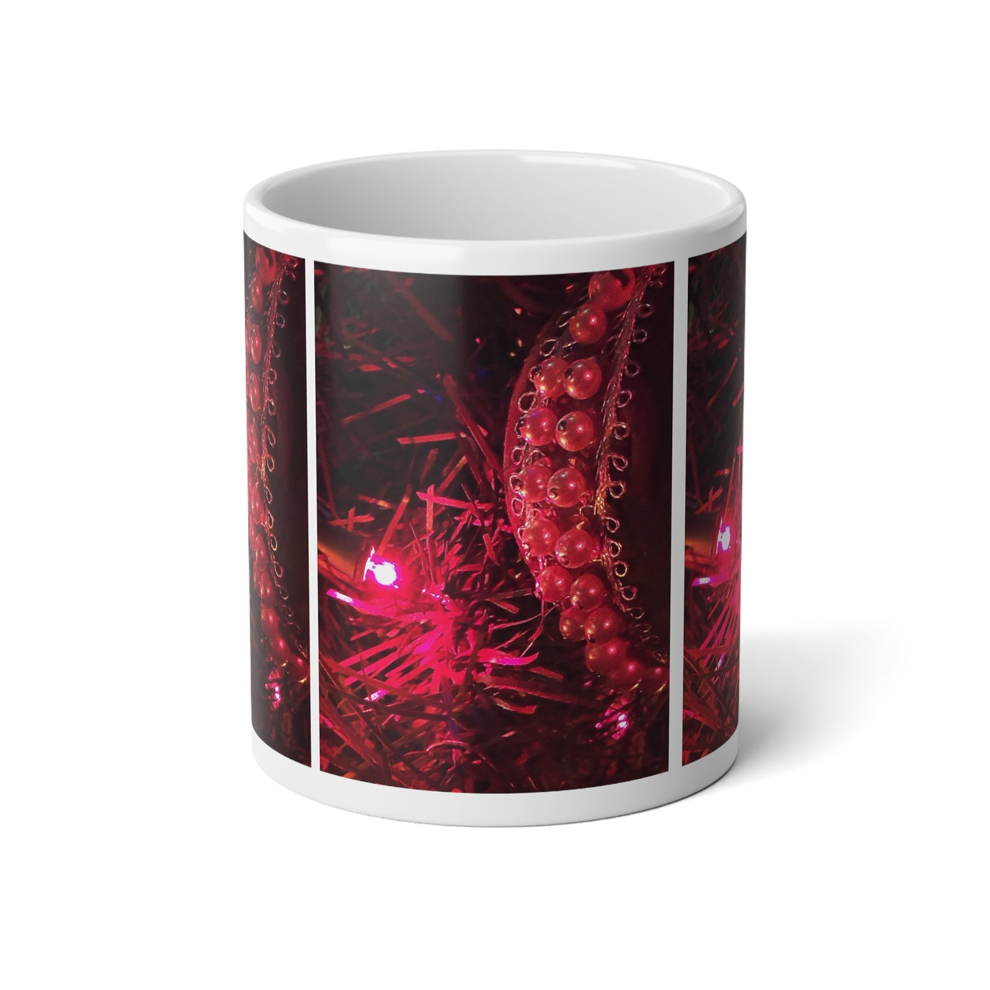 20oz Jumbo Mug — Red Christmas Ornament Holiday Coffee Cup