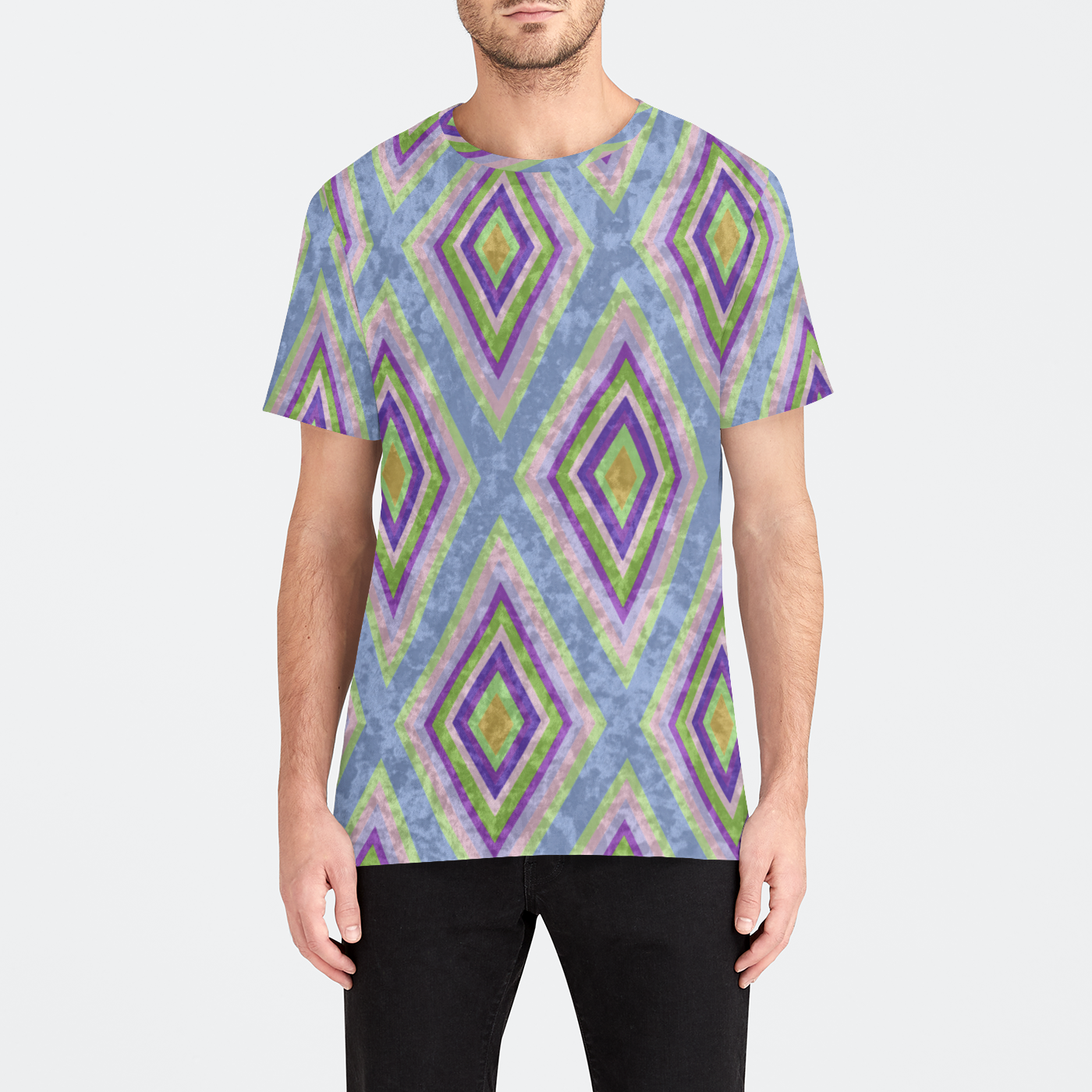 Colorful Diamonds Variation 2 Mens Velvet Tee
