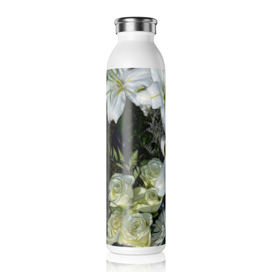 November Flowers 2 Slim Water Bottle | Elegant Hydration for Every Occasion, Eco-Friendly Travel Mug, Stylish Gift, Reusable Drink Container
