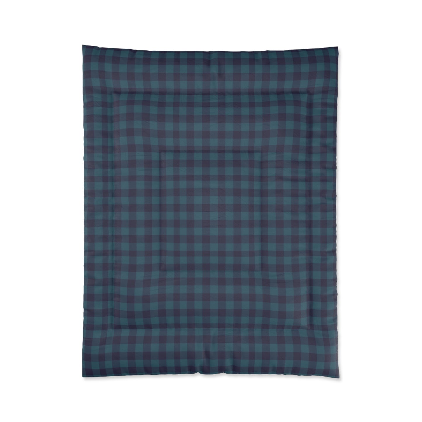 Navy Teal Buffalo Plaid Comforter – Cozy Rustic Bedding for Cabin & Bedroom