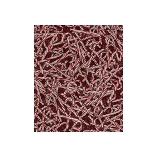 Candy Cane Pattern Crushed Velvet Blanket