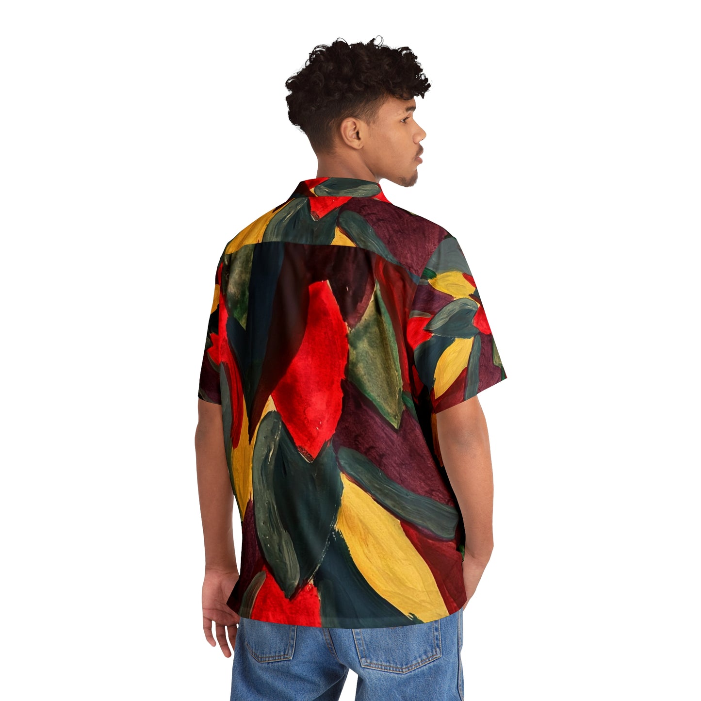 Colorful Watercolor Leaves Men's Hawaiian Shirt (AOP)