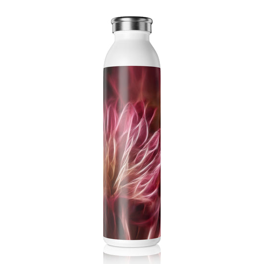 Slim Water Bottle — Abstract Pink Floral Energy Stainless Steel Bottle