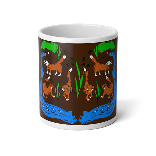 Foxes Pattern Jumbo Mug - Cozy Gift for Pet Lovers, Unique Coffee Cup, nature Lover's Special Occasion, Home & Kitchen Decor