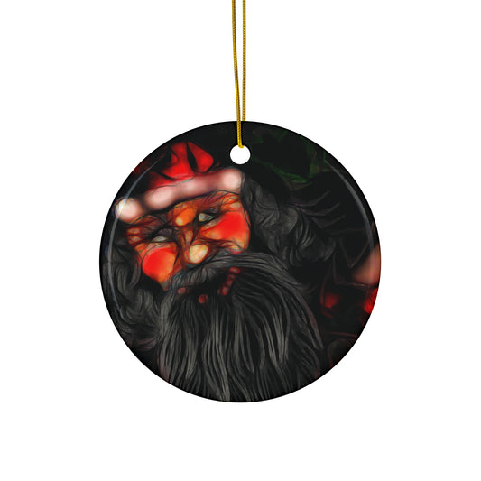 Star-Shaped Ceramic Ornament – Santa Holiday Decoration