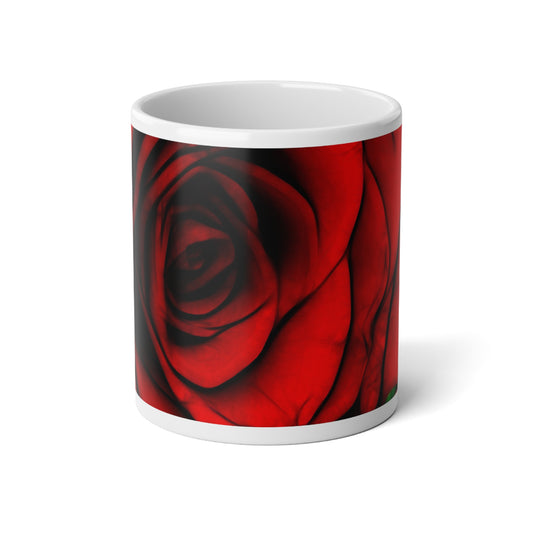 Reddest Rose Jumbo Mug, 20oz | Coffee Lover Gift, Floral Mug, Tea Time, Valentine's Day, Home Decor, Rose Print